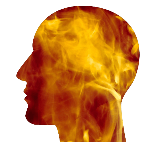 Kopf am brennen - Burnout